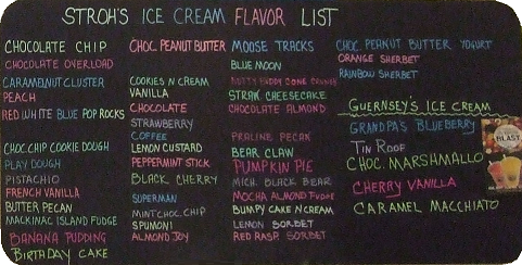 For the untrained eye, this is an example of an ice cream stand menu.