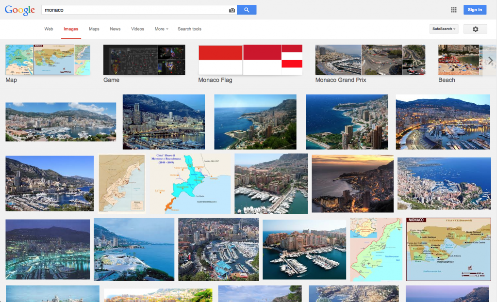 A Google Image Search for "Monaco," because it returned beautiful images of a place that I wish I could go next month...