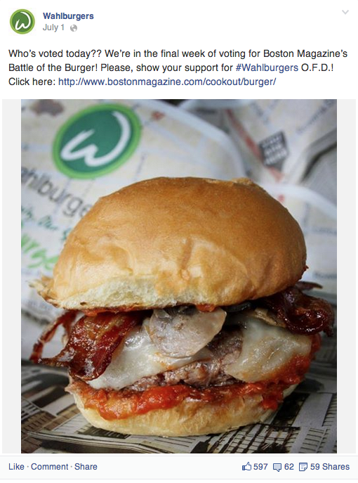 Social Media Marketing for Wahlburgers